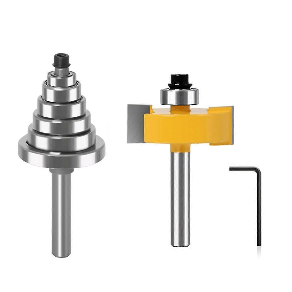 Rabbet Router Bit met 6 Lagers voor Deurboor Bit 45# Koolstofstalen Body