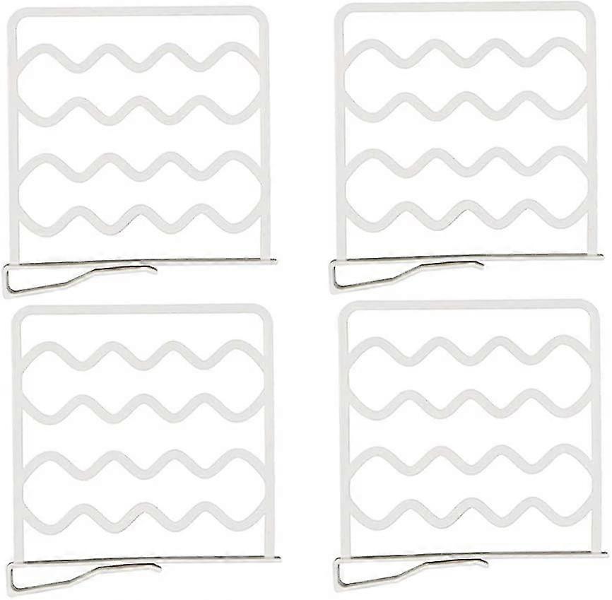 Shelf Divider Cabinet Organization System White 4-pcs Multifunctional (d-583-a)