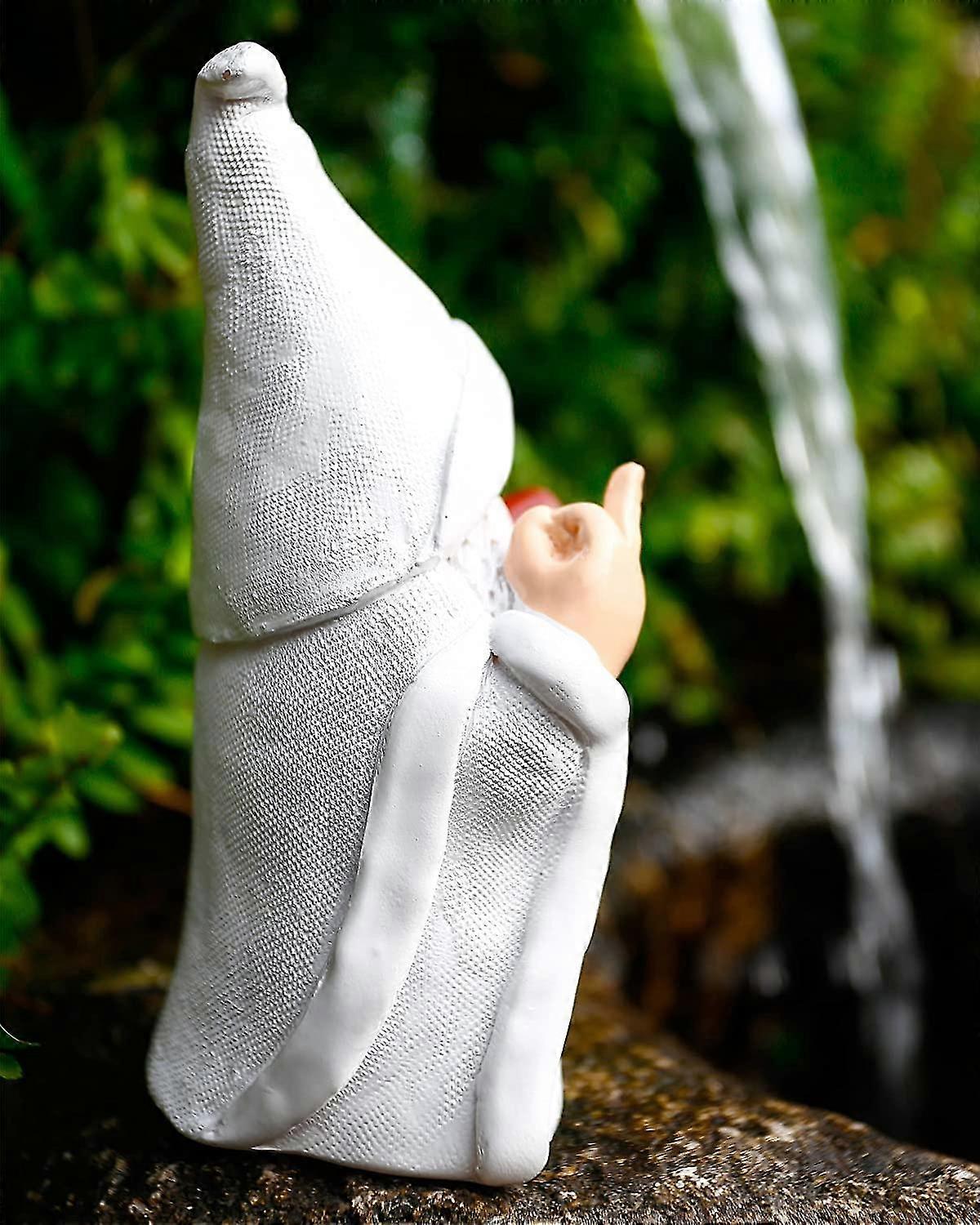 Statua Da Giardino Gnomo Con Dito Medio - Decorazione Divertente Per Esterno, Mago Birichino