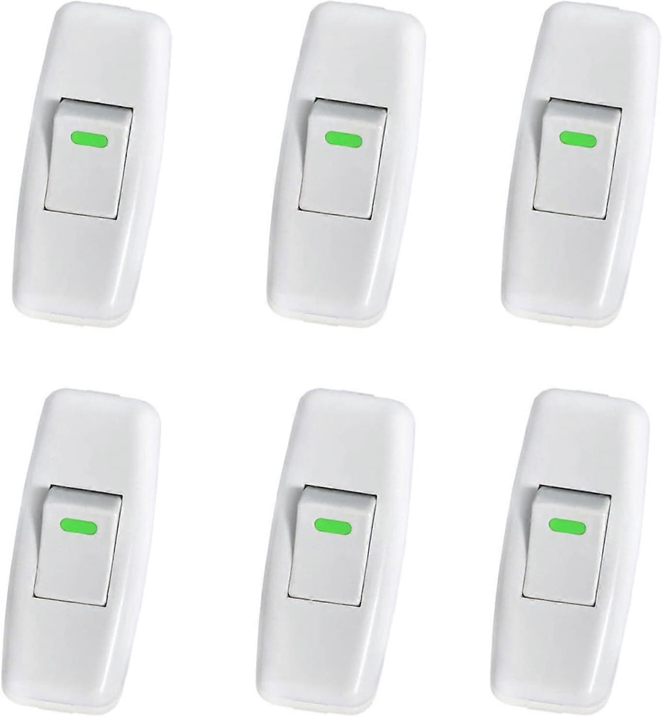 Lamp Switch, Torpedo Switch, Inline Cord Switch, Bedside Lamp Switch, Inline Rocker Switch for Bedside Table Lamp On Button Replacement, 6 Pack
