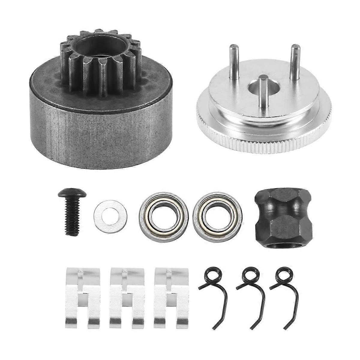 RC Clutch Bell 14T Gear Bearing Clutch Shoes Springs Cone&Engine Nut Flywheel Assembly for 1/8 RC M