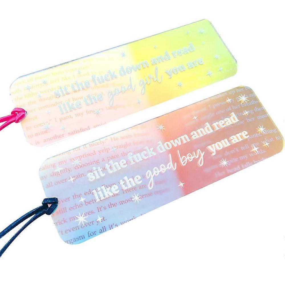 Sit Down and Read Iridescent Bookmark, Color Changing Bookmark, Good Boy and Good Girl Bookmark, Bookmarks with Motivational Content, Funny Bookmarks