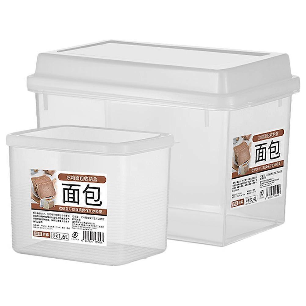 2pcs Transparent Bread Storage Box Bread Container Kitchen Bread Cheese Holder