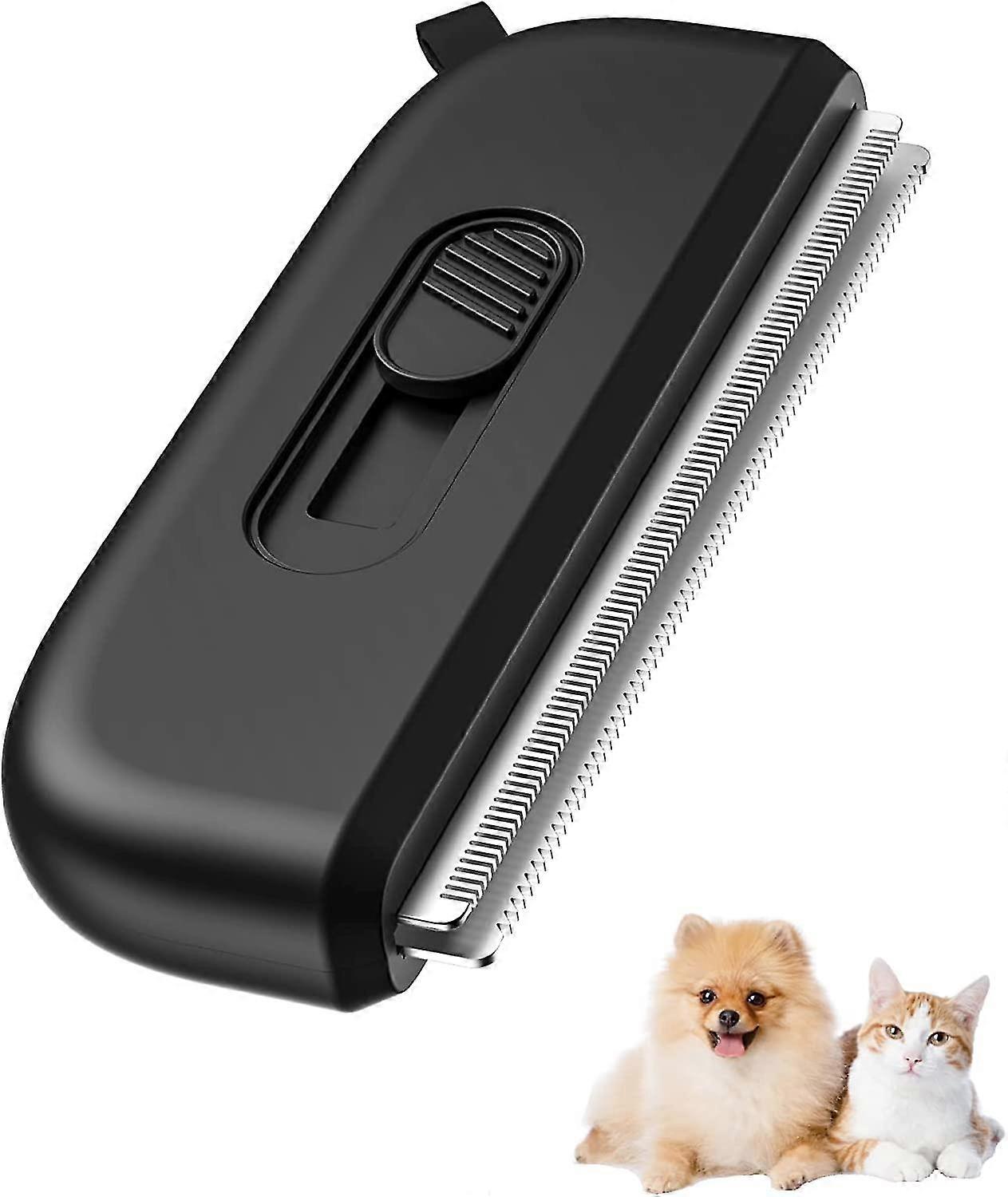 Pet Grooming Brush, [newest] 2 In 1 Portable Brush Set Compatible Short/medium Hair, Daily Use To Clean Loose Fur And Dirt, Scalable And Portable Desh