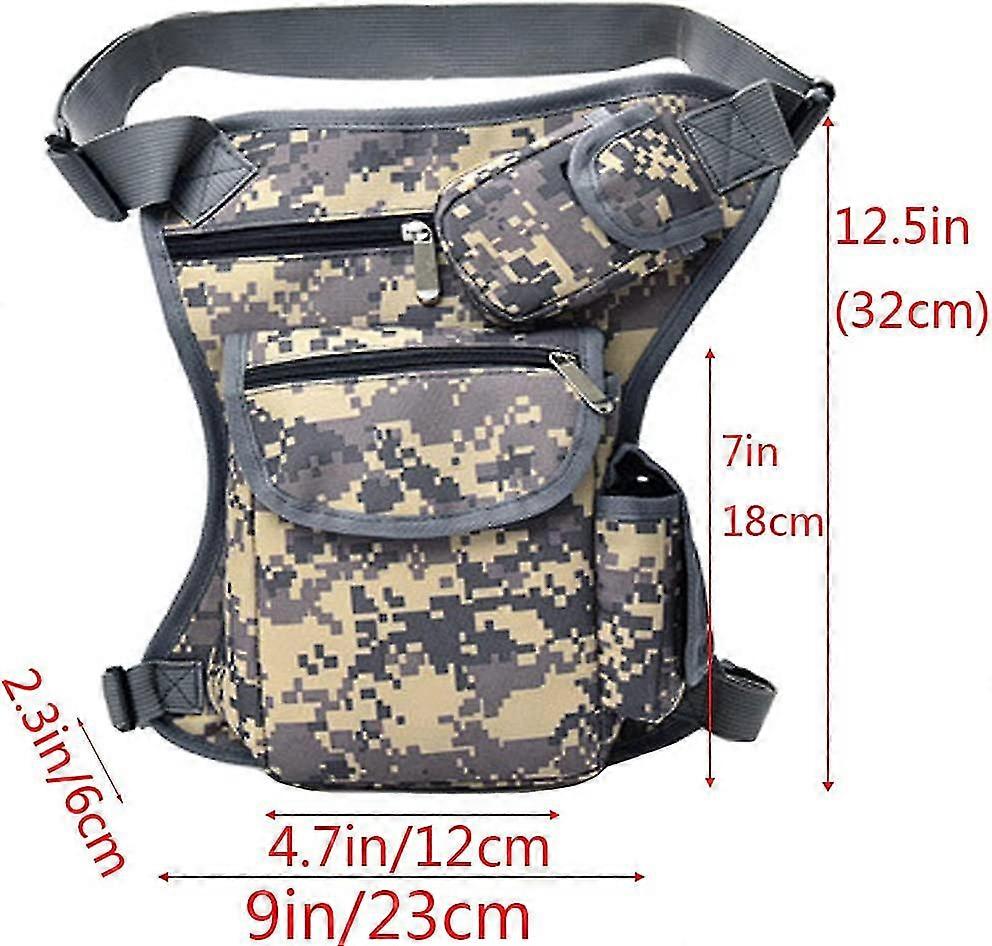 ハイキングファニーパック男性女性マルチポケットドロップレッグバッグ戦術ヒップモルウエストパックバイクサイクリングキャンプハイキングヒップバッグ財布アーミーグリーン