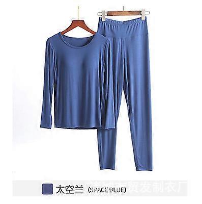 Fdfklak Neue Winter Pyjamas Frauen Langarm Nachtwäsche Home Anzug BH Pad Top + Hose Pyjama Set Baumwolle Plus Size Pyjama M 4XL