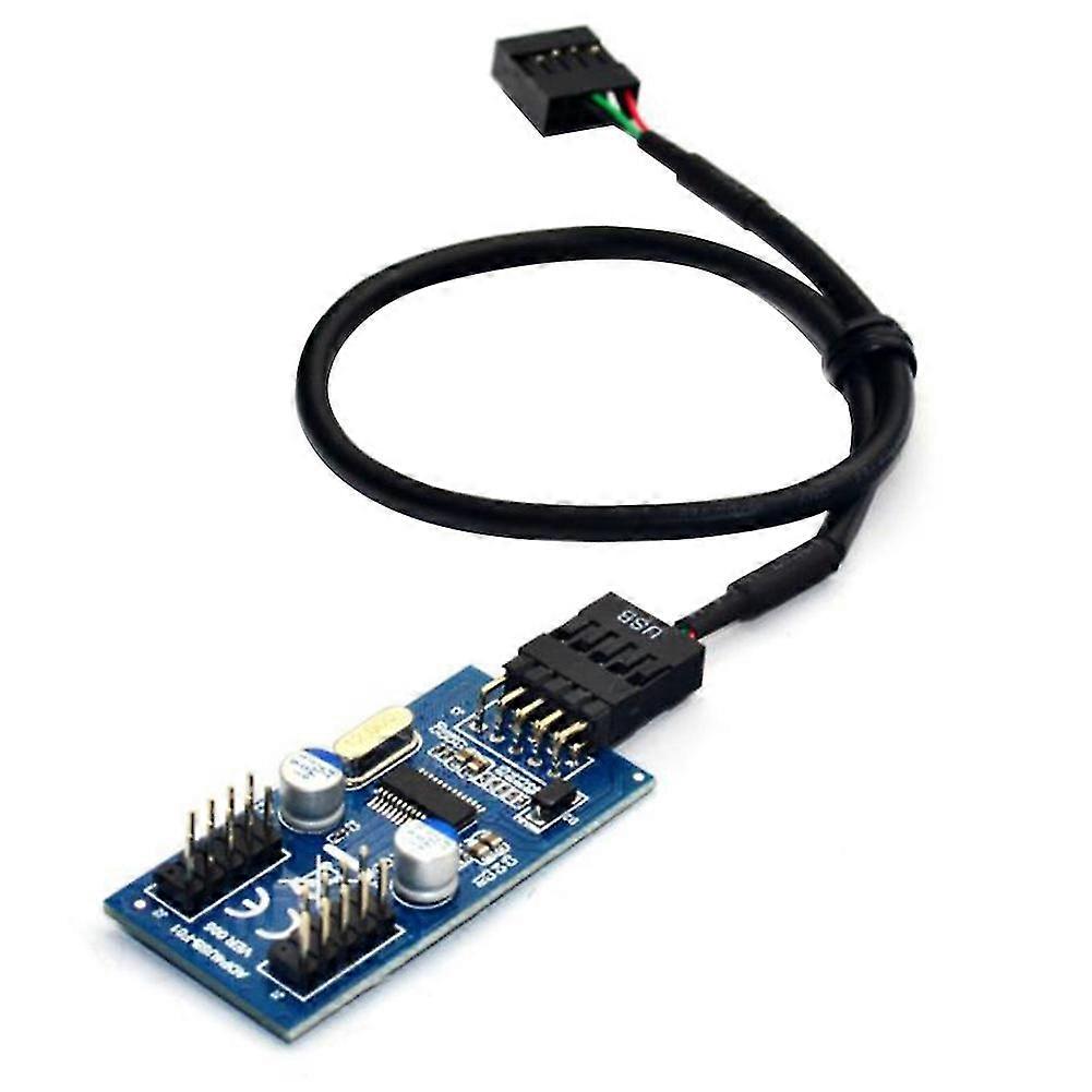 9Pin USB Header Male 1 to 2/4 Female Extension Cable Card Desktop 9Pin USB HUB USB 2.0 9 Pin Connector Adapter 30cm 1PCS