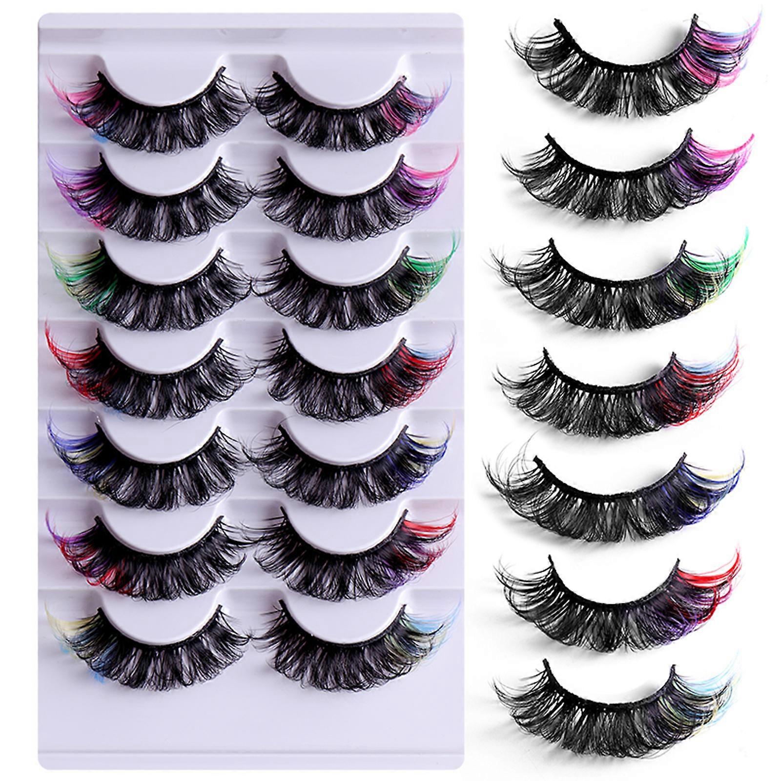 3D Thick Eyelashes Mink Multi-layer Colorful Environmentally Lashes Extension 3D Effect