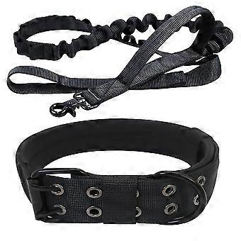 Military Tactical Dog Collar, Reflective with Handle Adjustable Five-speed Training Collar,XL