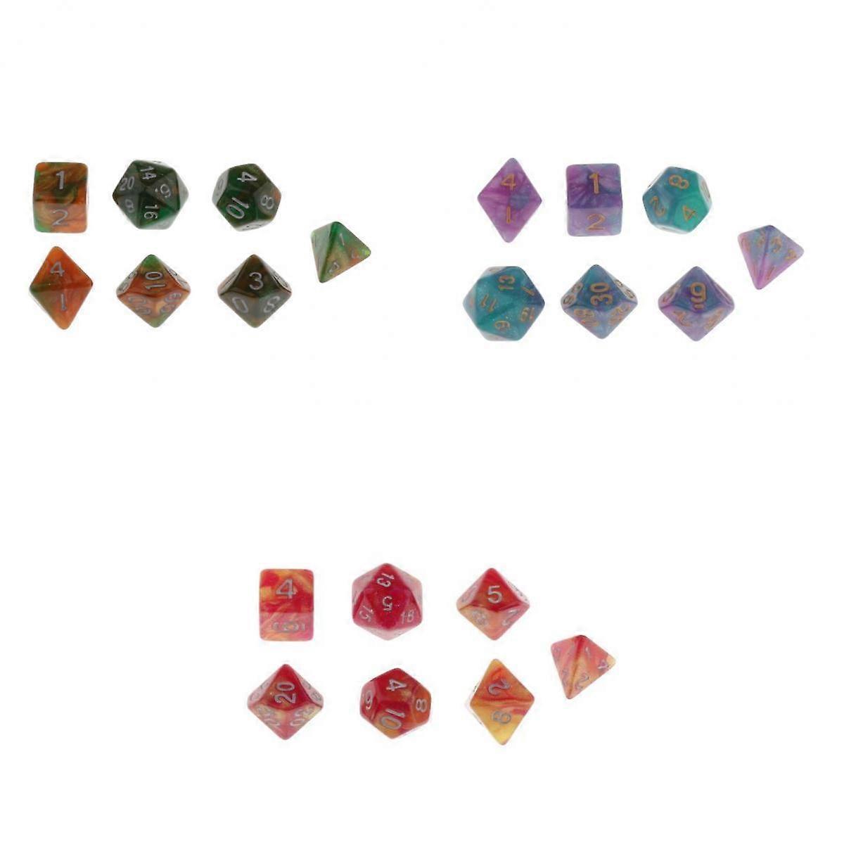 21 Set Polyhedral Dice D4 D6 D8 D10 D12 D20 for DnD RPG Games