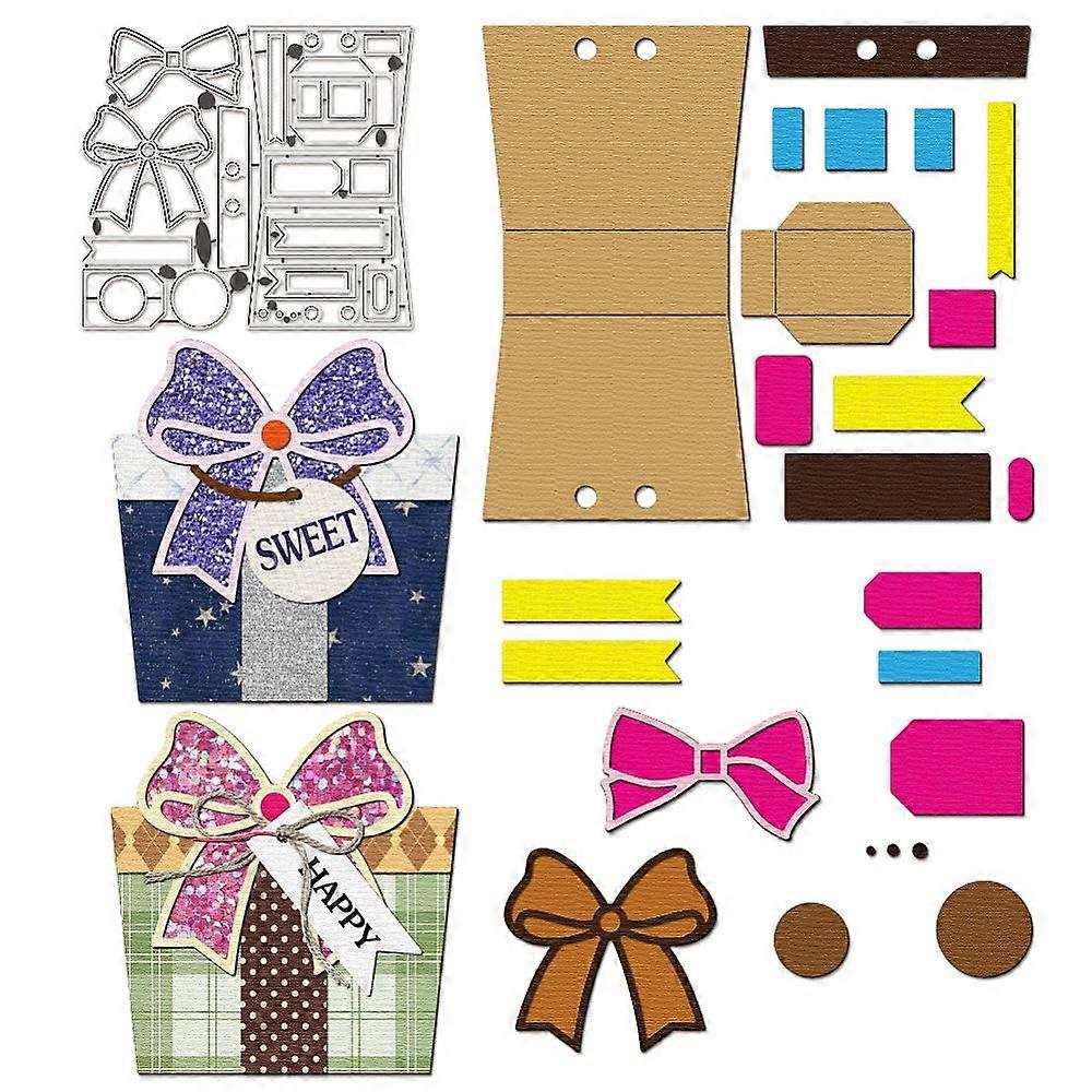 Folding Gift Case Theme Carbon Steel Cutting Dies Stencils for DIY Scrapbooking Photo Album Decorative Embossing Paper Card Box 157x171x0.8mm