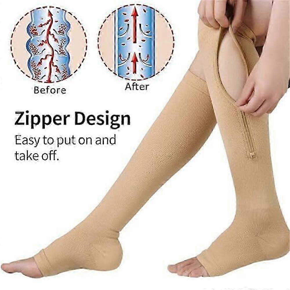 Socks，Baronactive Zip Compression Socks,Toeless Compression Socks,Open Toe Compression