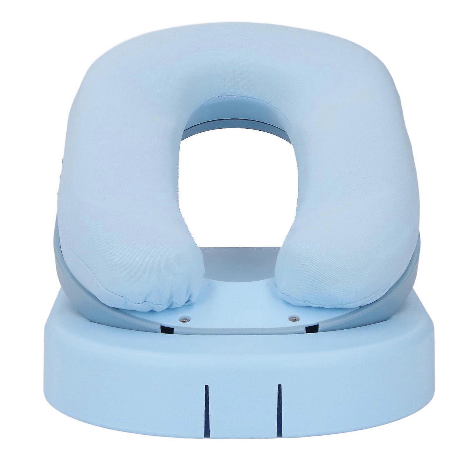 Memory Foam Face Down Nap Pillow Adjustable Height Blue