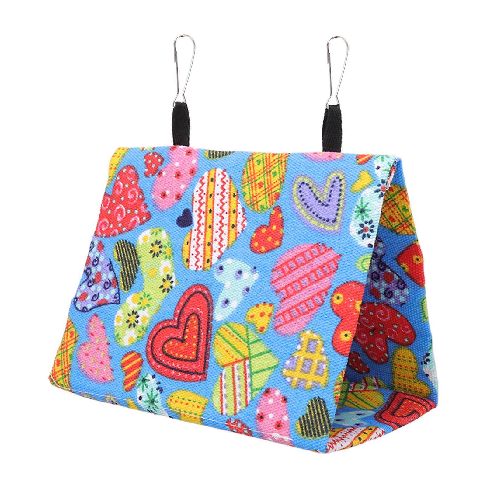 Bird Hanging Tent, Triangular Canvas Parrot House Bed with Hooks