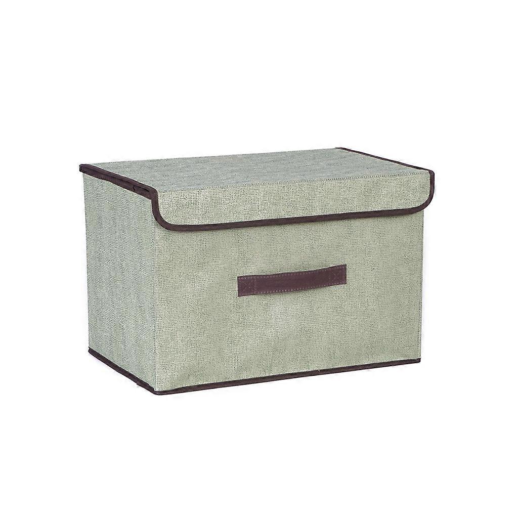 Non-woven Large Foldable Storage Boxes Bins with Lids Collapsible for Home Bedroom Closet Office L Light Green