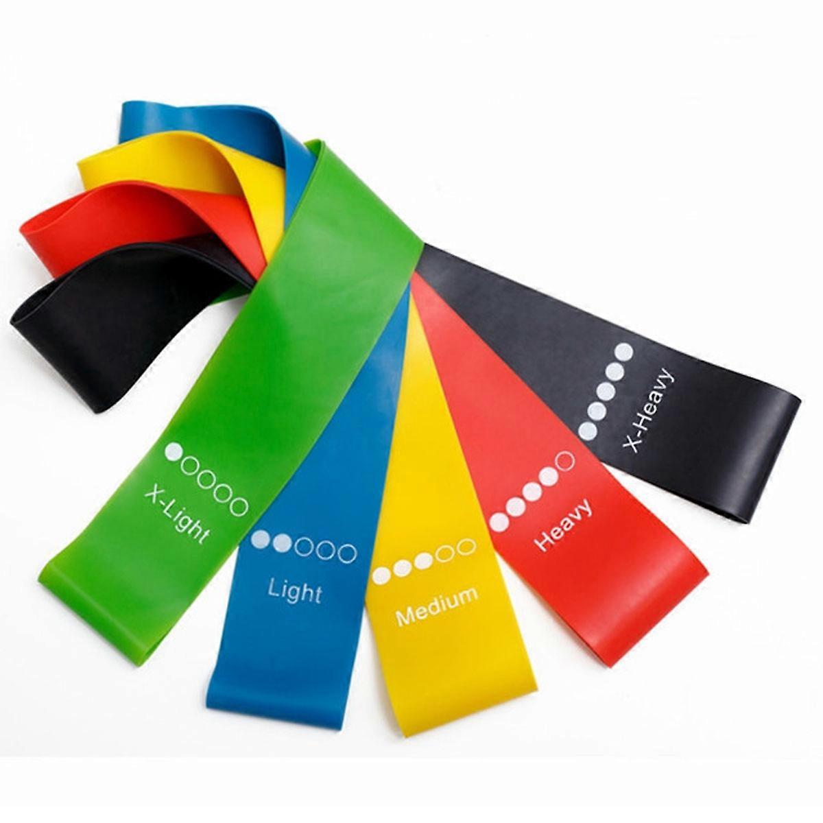 Fitness Resistance Bands with 4 Levels, Carry Bag & Exercise Guide