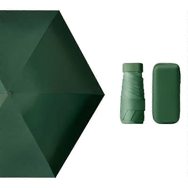 Mini Manual Travel Umbrella - Compact Lightweight Design with Carry Case, Wind Resistant, 42 Inch Canopy Size