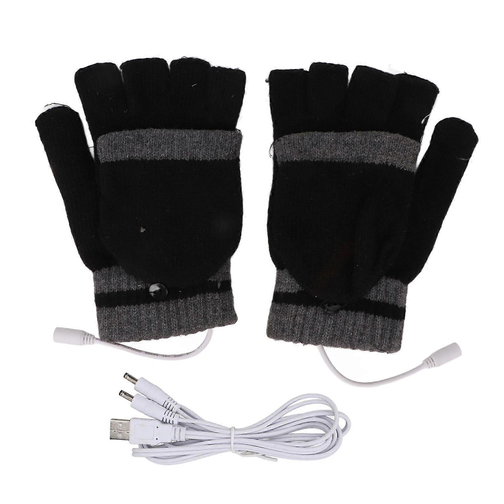 Adjustable-Temperature Washable Fingerless Heated Gloves Touchscreen-Compatible