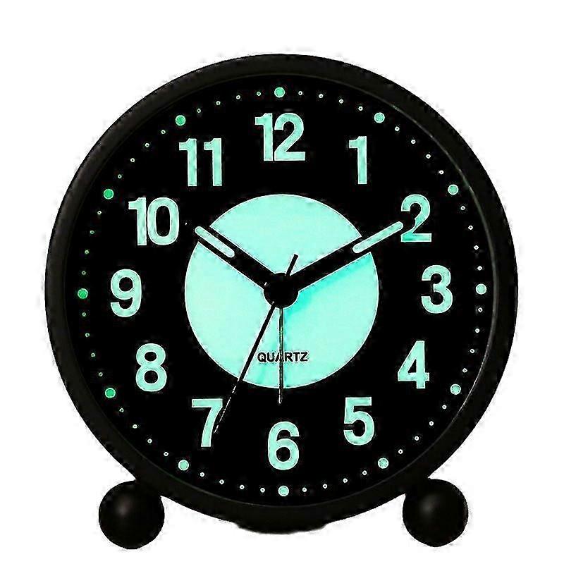 Night Light Analog Alarm Clock Mute No Ticking Sound, Gentle Wake Up, Mute + Night Light + Luminous (Suitable For Student Dormitories)-Good