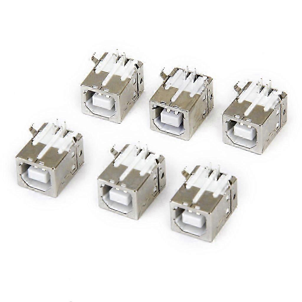 Lote de 6pcs Conector USB de reemplazo Tipo B Ángulo recto hembra