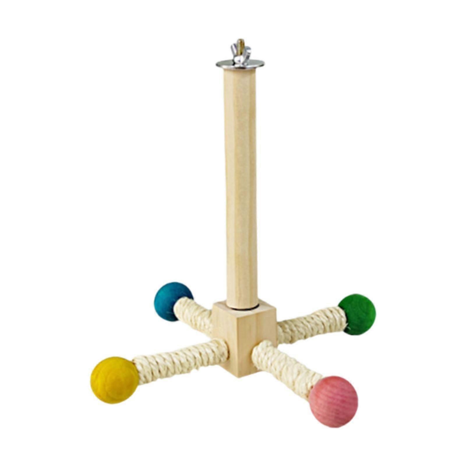 Parrot Perch Budgie Exercise Toy Station Pole for Macaws Parakeets Lovebirds