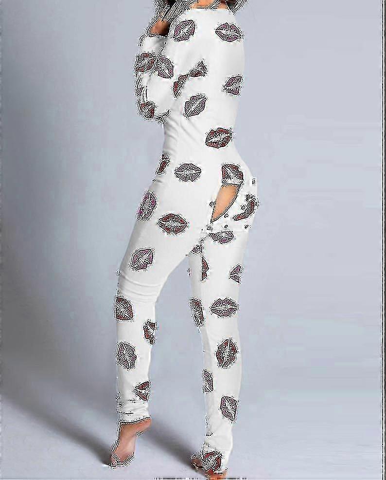 Butt Flap Lingerie Jumpsuit Femmes Onesie Pyjamas Back Button-down Bodycon Nightwear Adults Onesies Combinaison