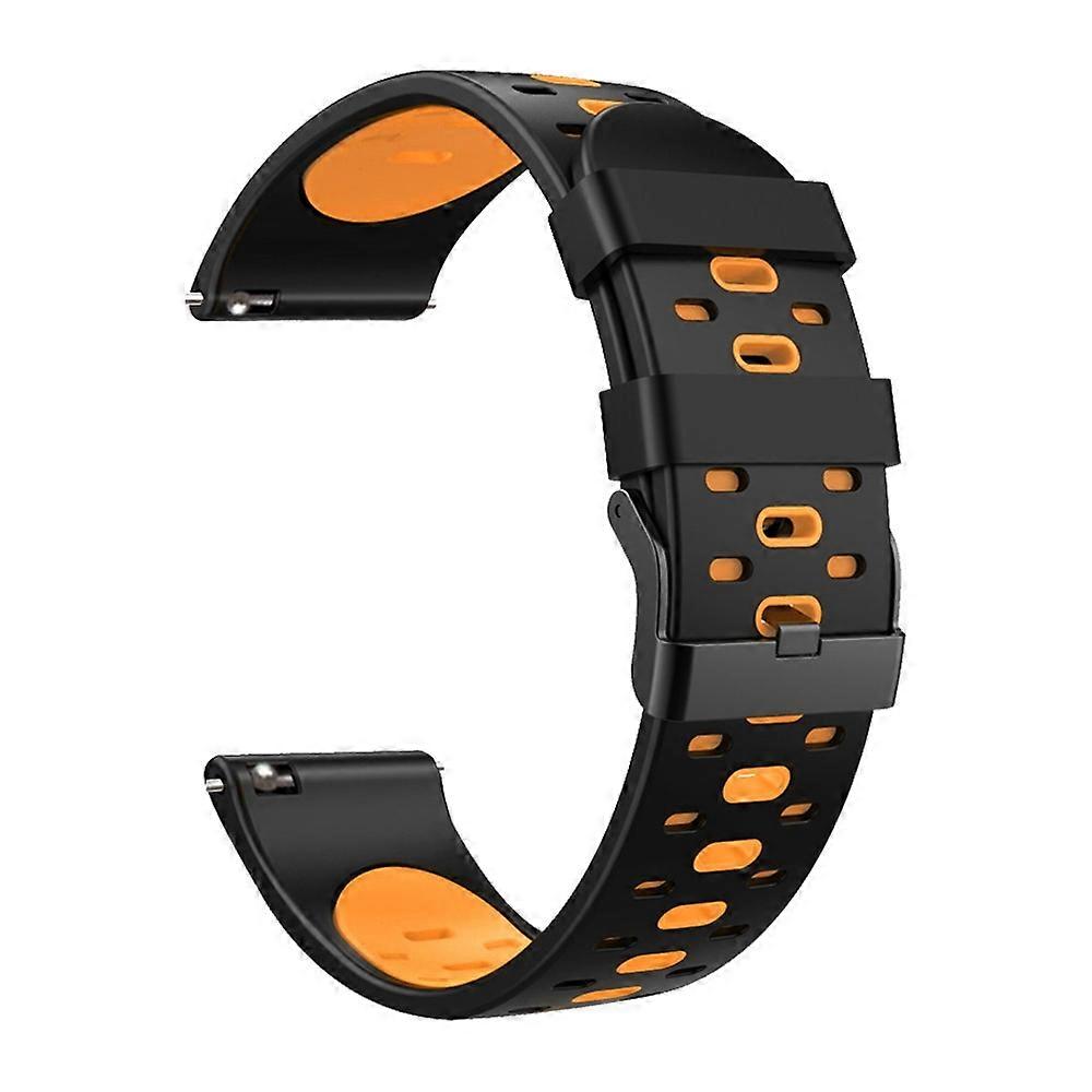 For Huawei Watch GT 3 22mm Three Rows Holes Two-color Silicone Watch Band