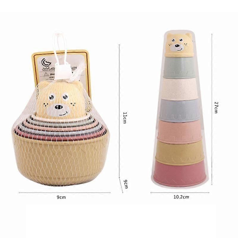 7個/セットベビースタッキングカップおもちゃ面白い早期教育赤ちゃんおもちゃスタッキングタワー