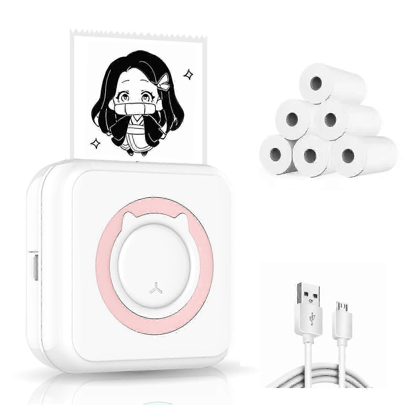 Mini Pocket Sticker Printer, Bluetooth Wireless Portable Mobile Printer Machine Thermal Printer For Notes, Memo, Photo, Pocket Label Receipt Printer C