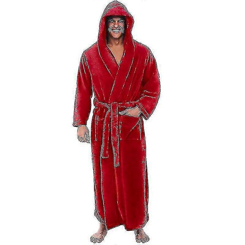"Men's Bathrobes - Long Hooded Terry Robe For Resort, Spa, And Home XiXi"