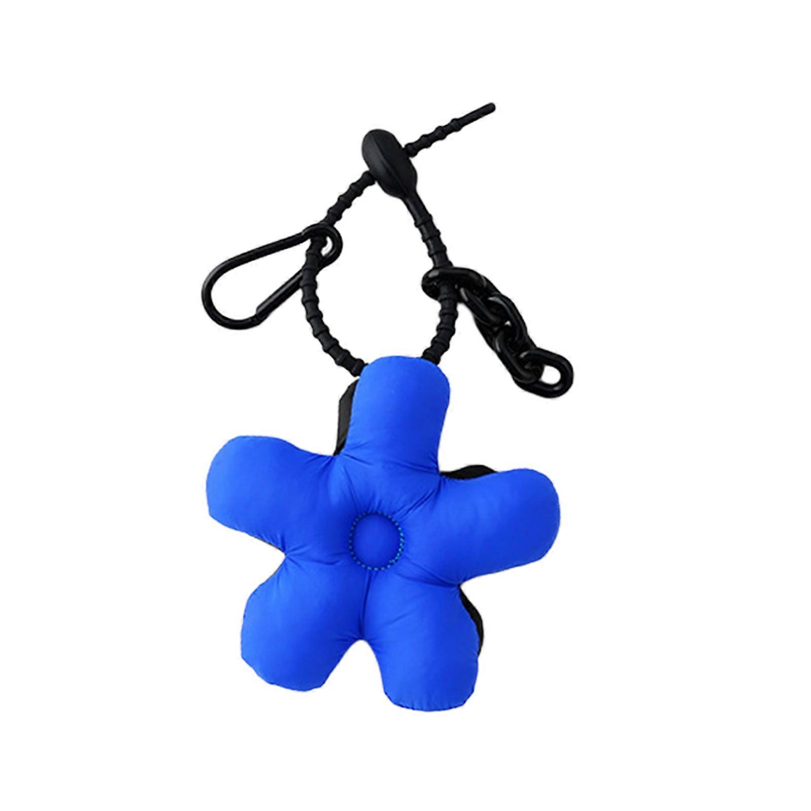 פרח Keyring מלא כותנה שרוך Keyholder שדרוג תיק תליון יפה Keychain עבור רכב מפתחות אביזרים Keycord כחול ושחור