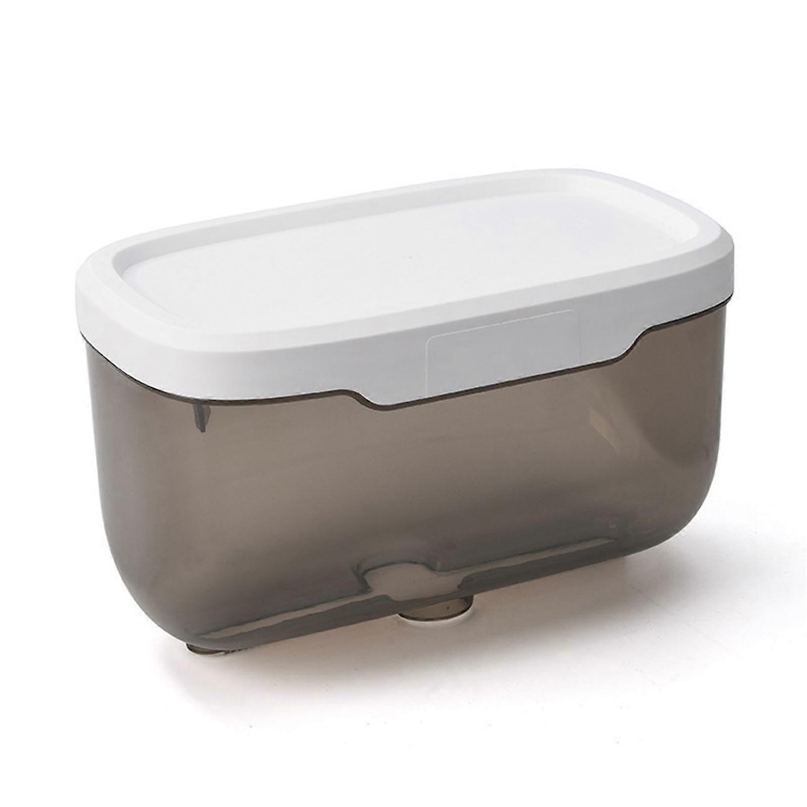 Punch-free wall-mounted tissue box, transparent, simple and waterproof, black