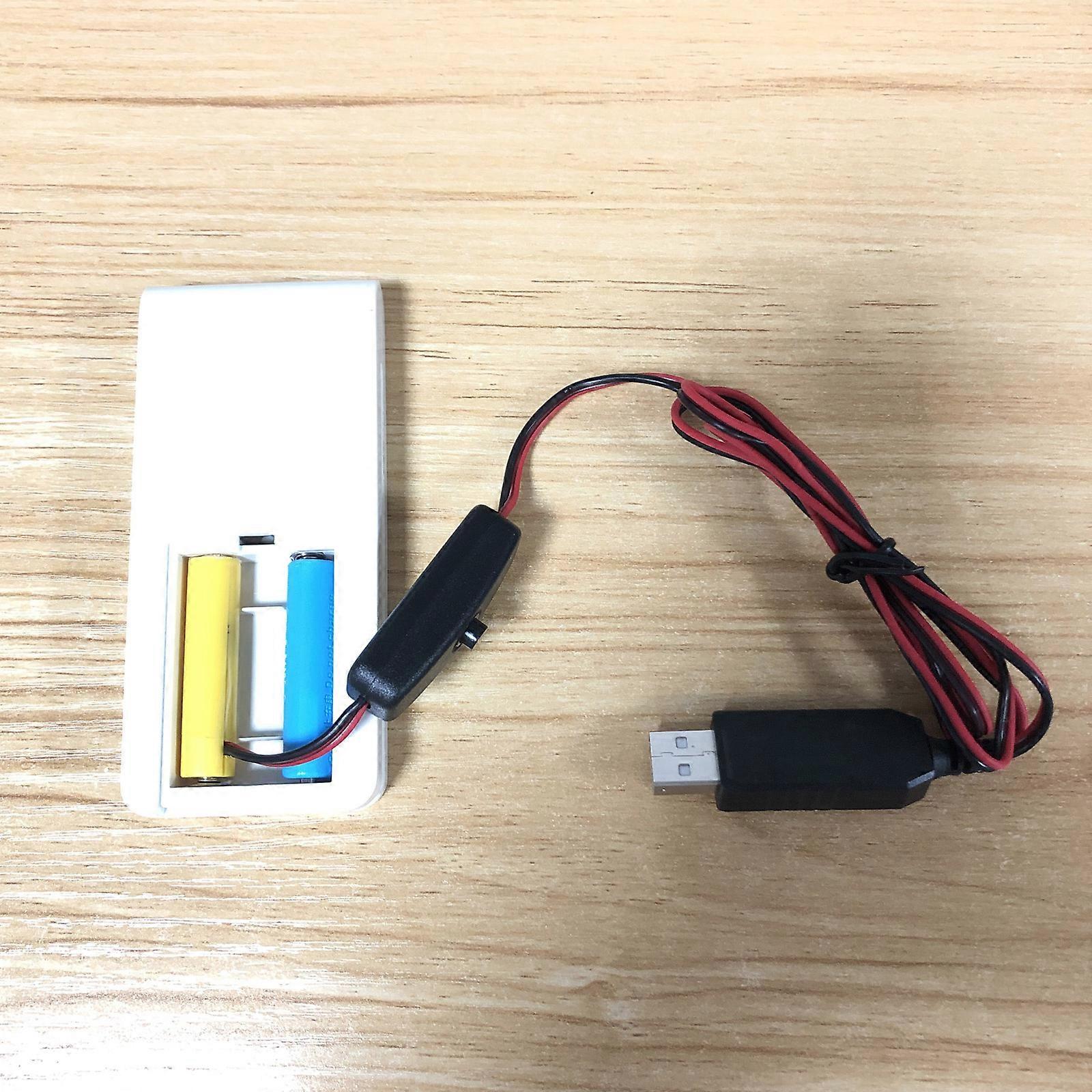 USB Power Supply Cable Replace AAA Battery Switch Electric Toy Clock LED Strip