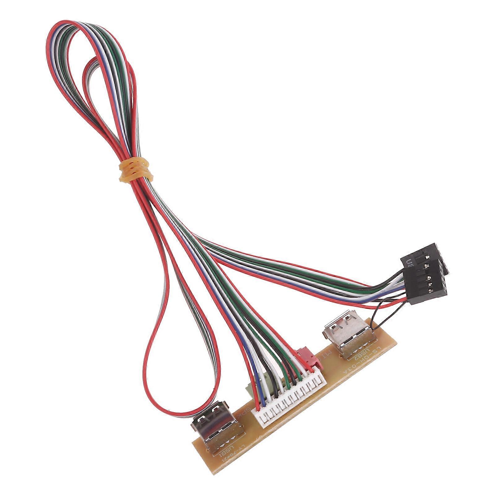 1 Piece USB 2Ports PC Computer for Case 7.8CM Front Panel USB Audio Port  Earphone & Microphones Cable