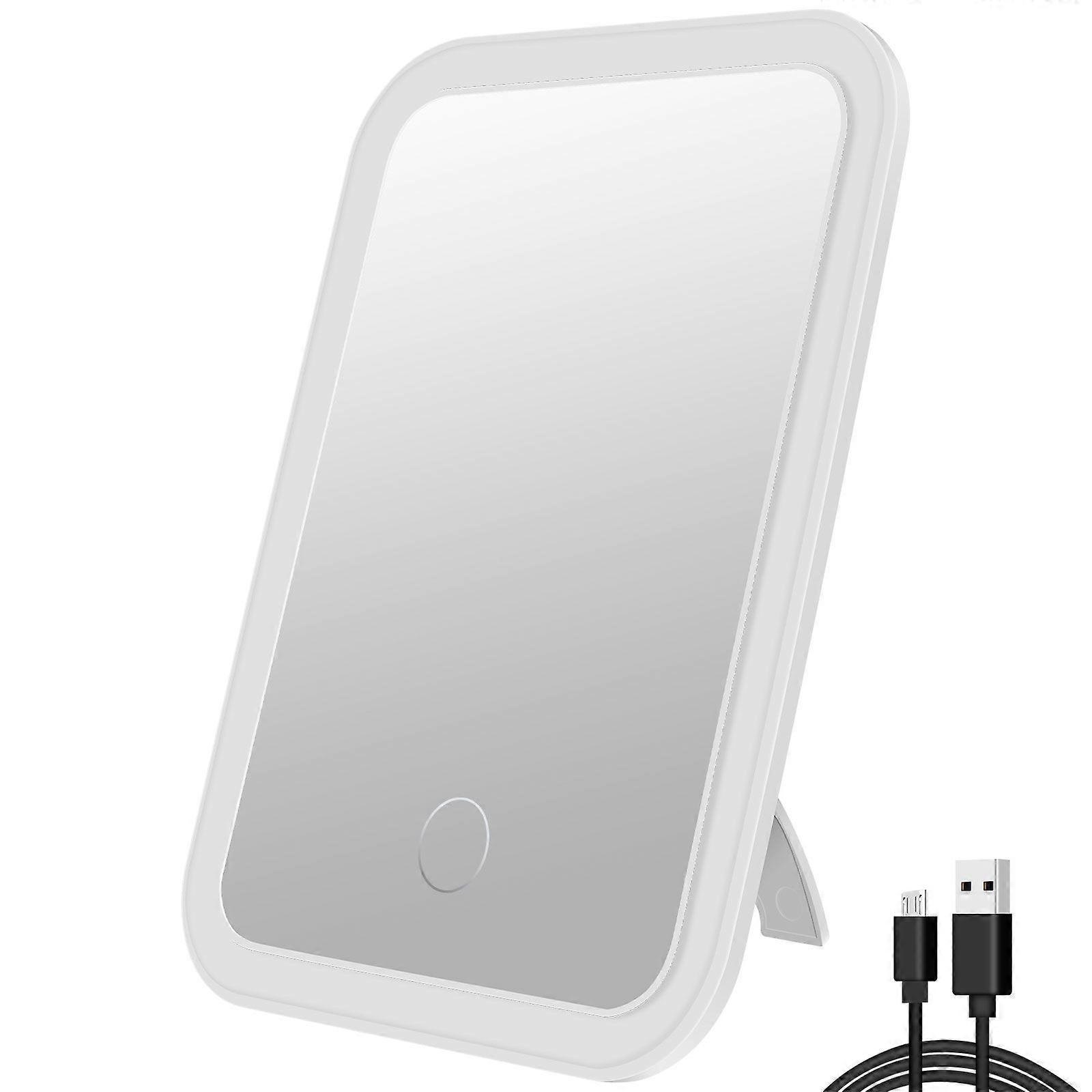 LED Makeup Mirror with Stand, Adjustable Fill Light, Portable for Bedroom, Desktop, Travel, Hallway Mirror