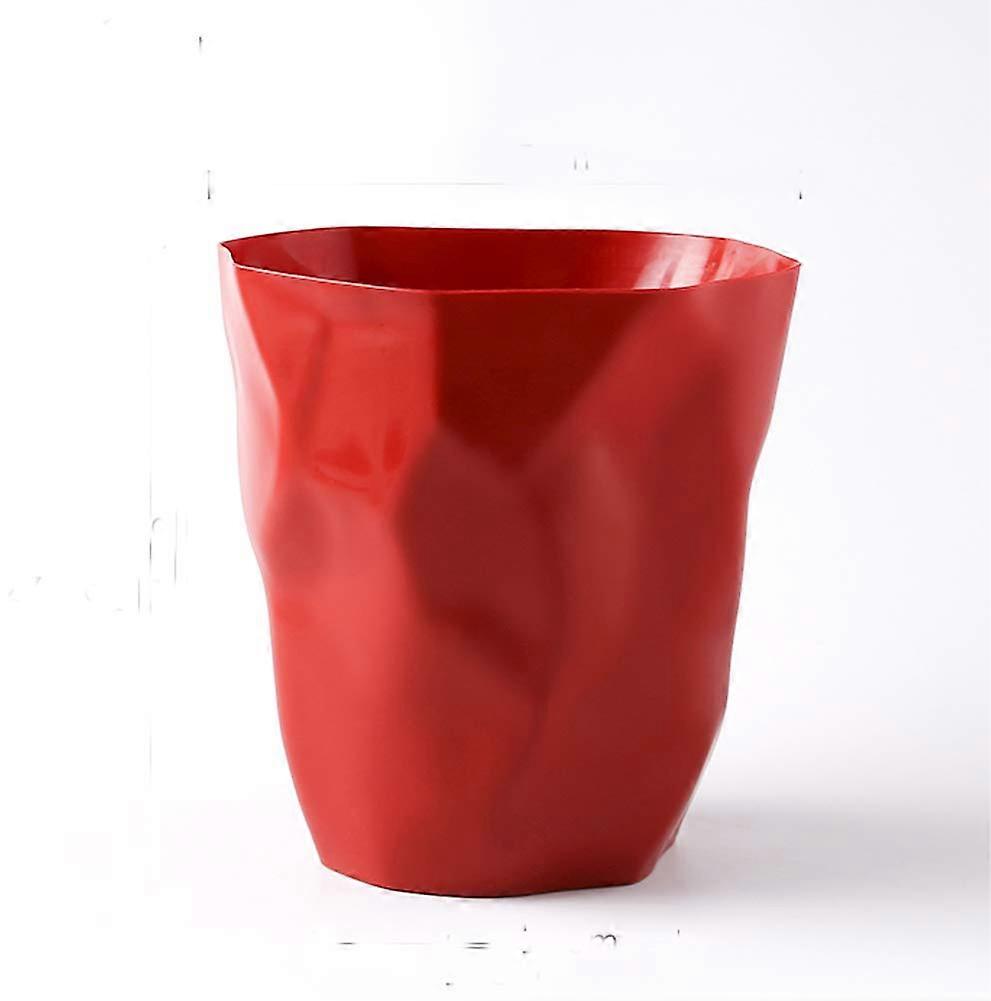 Bathroom red trash can wastebasket