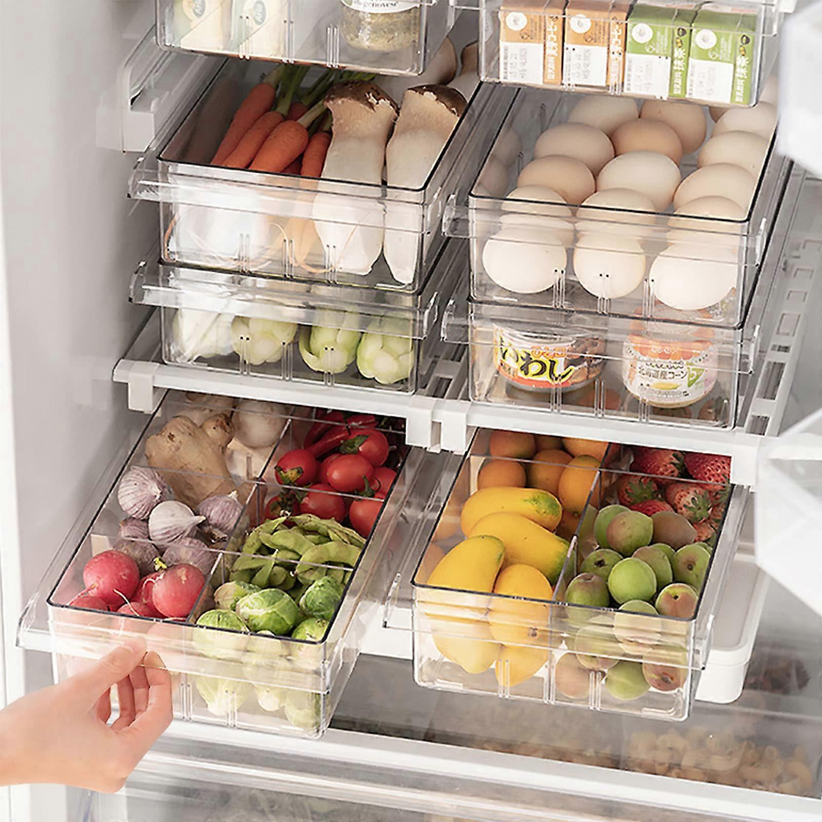 Clear Plastic Refrigerator Organizer Bin for Kitchen Cabinet Storage, BPA-Free, Stackable, 12-Inch Size