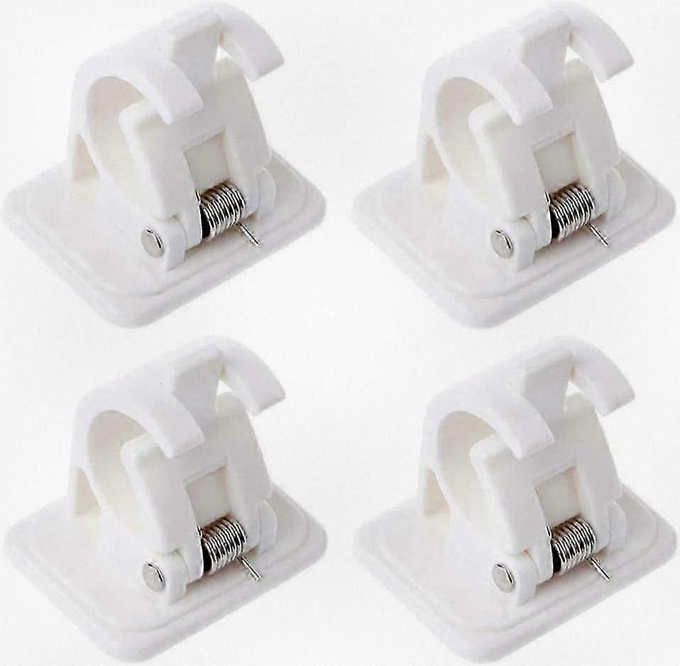 Self Adhesive Curtain Rod Hooks Set of 4, No Drill Wall Mount Brackets for Hanging Drapes