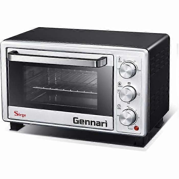 Sirge Mini-oven vier 16L, 1400W, kleine oven, pizzaoven, 100-230 °C, timer 0-60 minuten, mini-oven met bakplaat, ZWART
