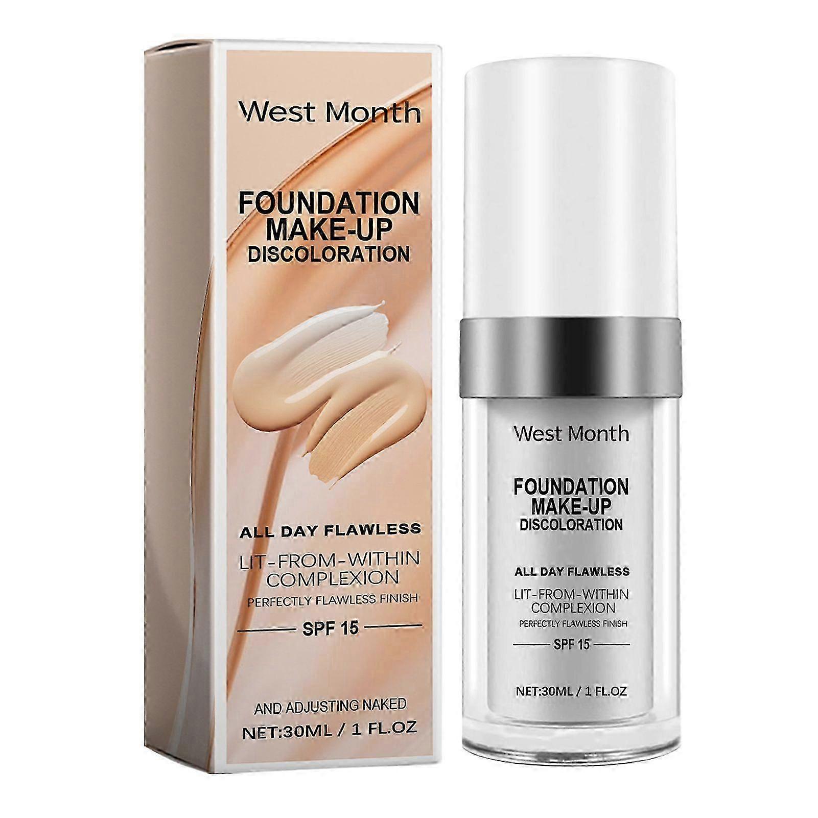Flaw-less Color Changing-Foundation Covering Lines Color Adjusting Base Cream Spf15 Sunscreen Daily Concealer for Women