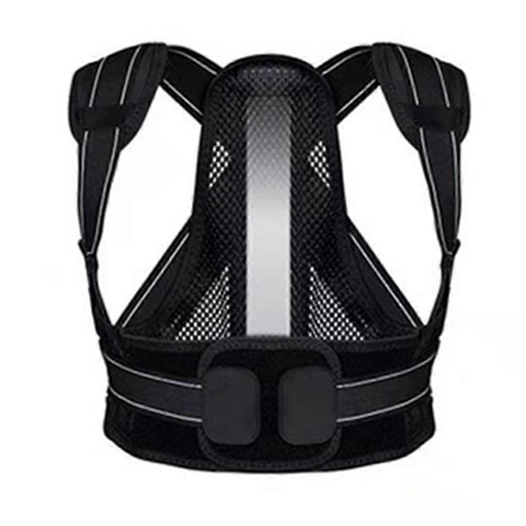 Back Shoulder Support Belt Posture Correction Posture Fixation Band Lumbar Straight Correction Training Belt (Color: Black, Size: L)