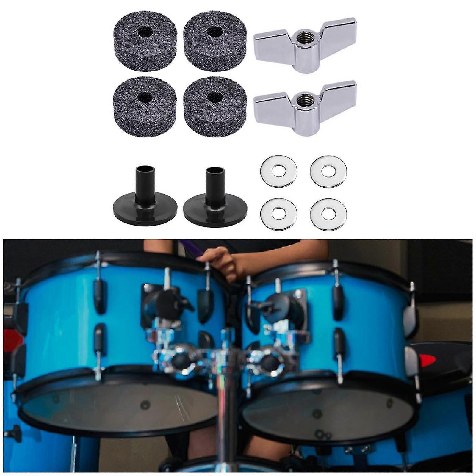 12 Pieces Cymbal Replacement Accessories Wing Nuts Drum Felts Pads for Set