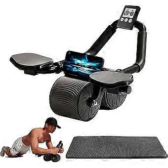 Automatisches Rebound-Bauchrad Ab Roller Wheel, 4d Ab Roller mit Ellbogenstütze, Plank Ab Roller Rad für Core Trainer Fitness Abs Trainer Roller W
