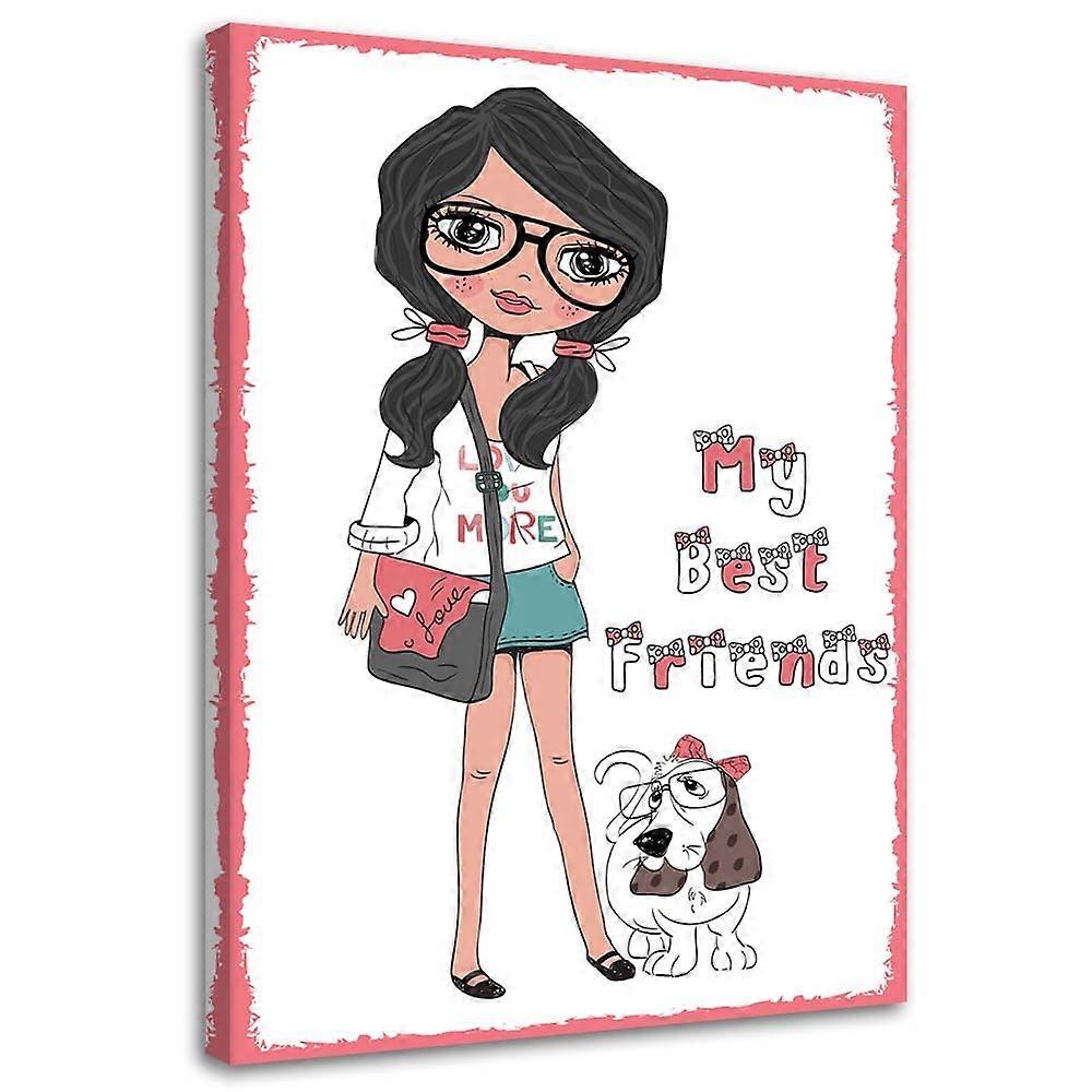Leinwandbild, Beste Freunde - 70x100