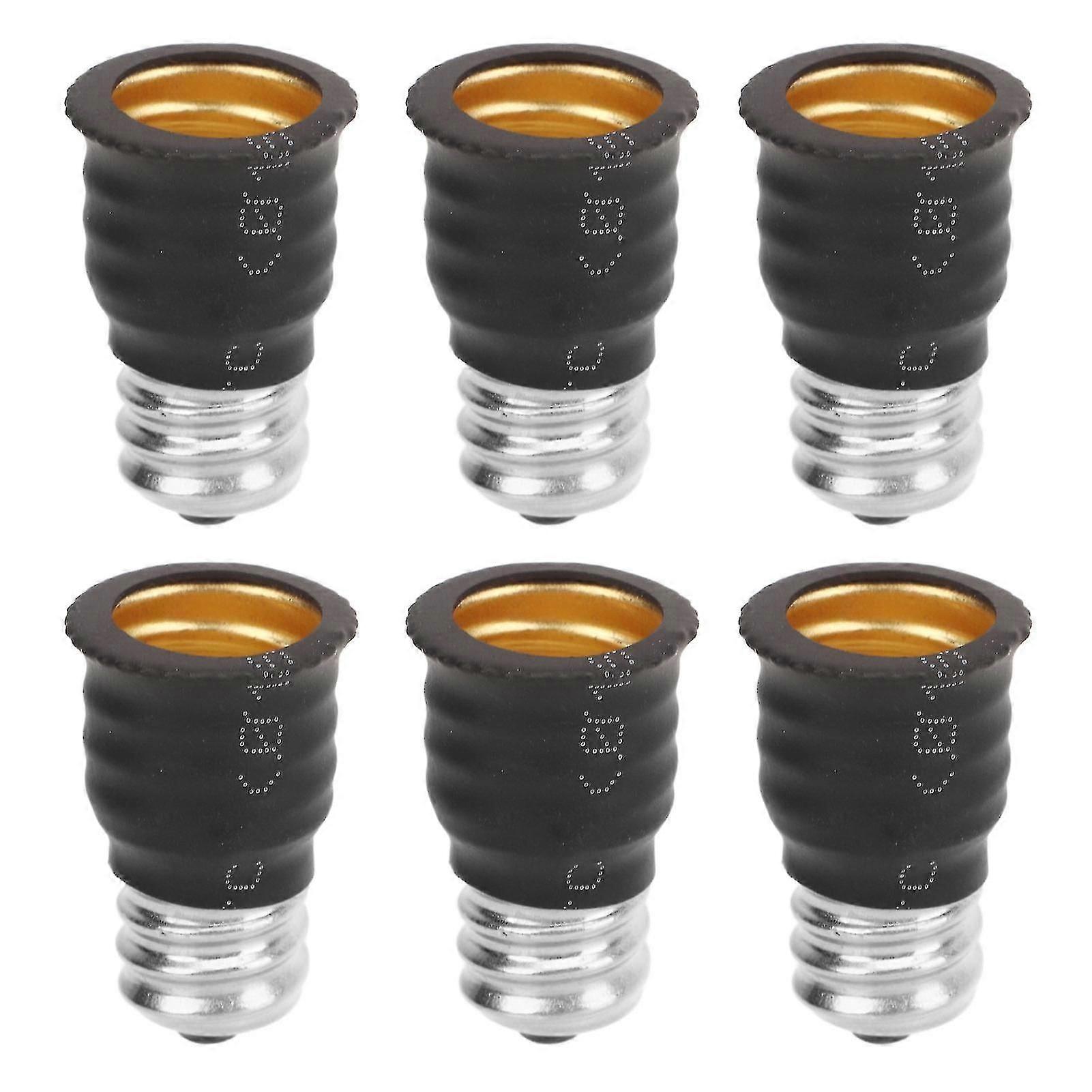 6 Pack Black E12 to E14 Light Bulb Adapter Converter-Good