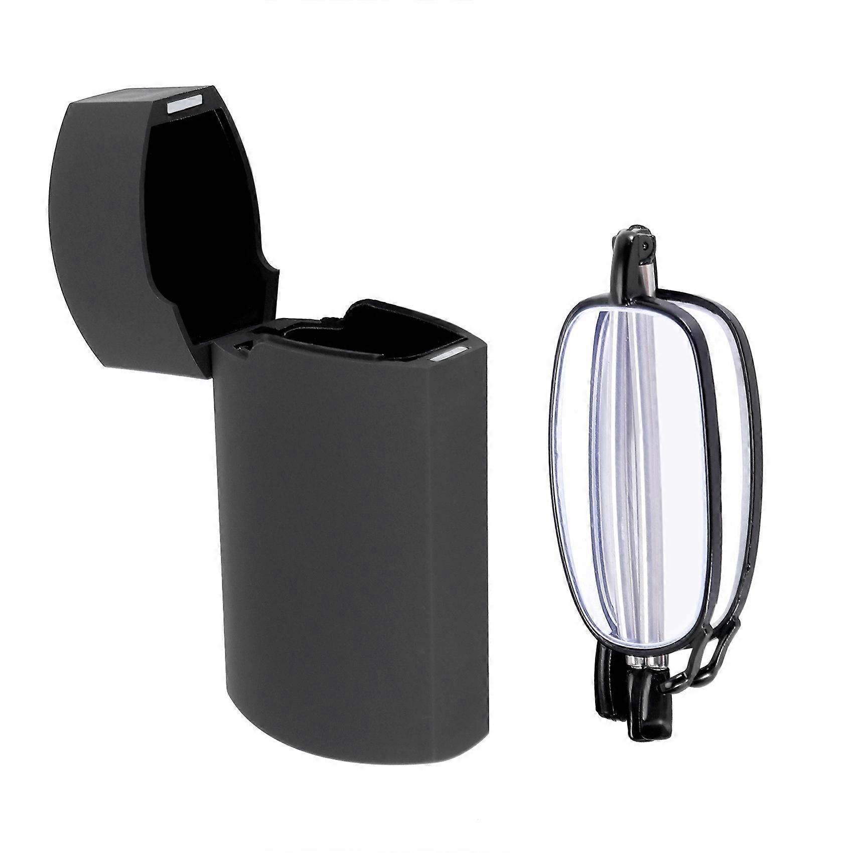 Portable 1 Pairs of Compact Folding Reading Glasses with Mini Flip Top Carrying Case for Fashion Men