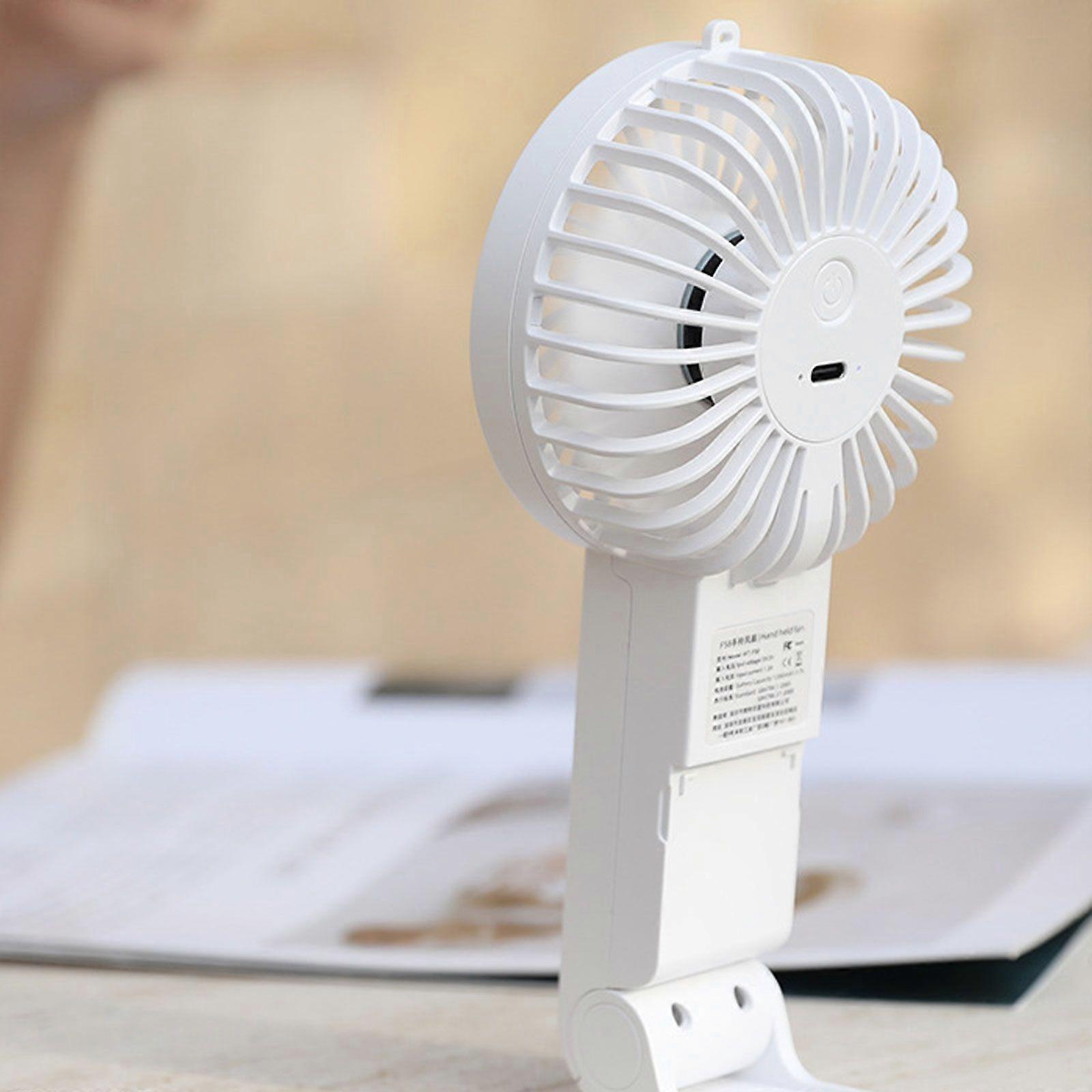 Mini-Handventilator, tragbarer Handventilator mit 3 Geschwindigkeiten, über USB wiederaufladbarer leistungsstarker faltbarer Schreibtischventilator