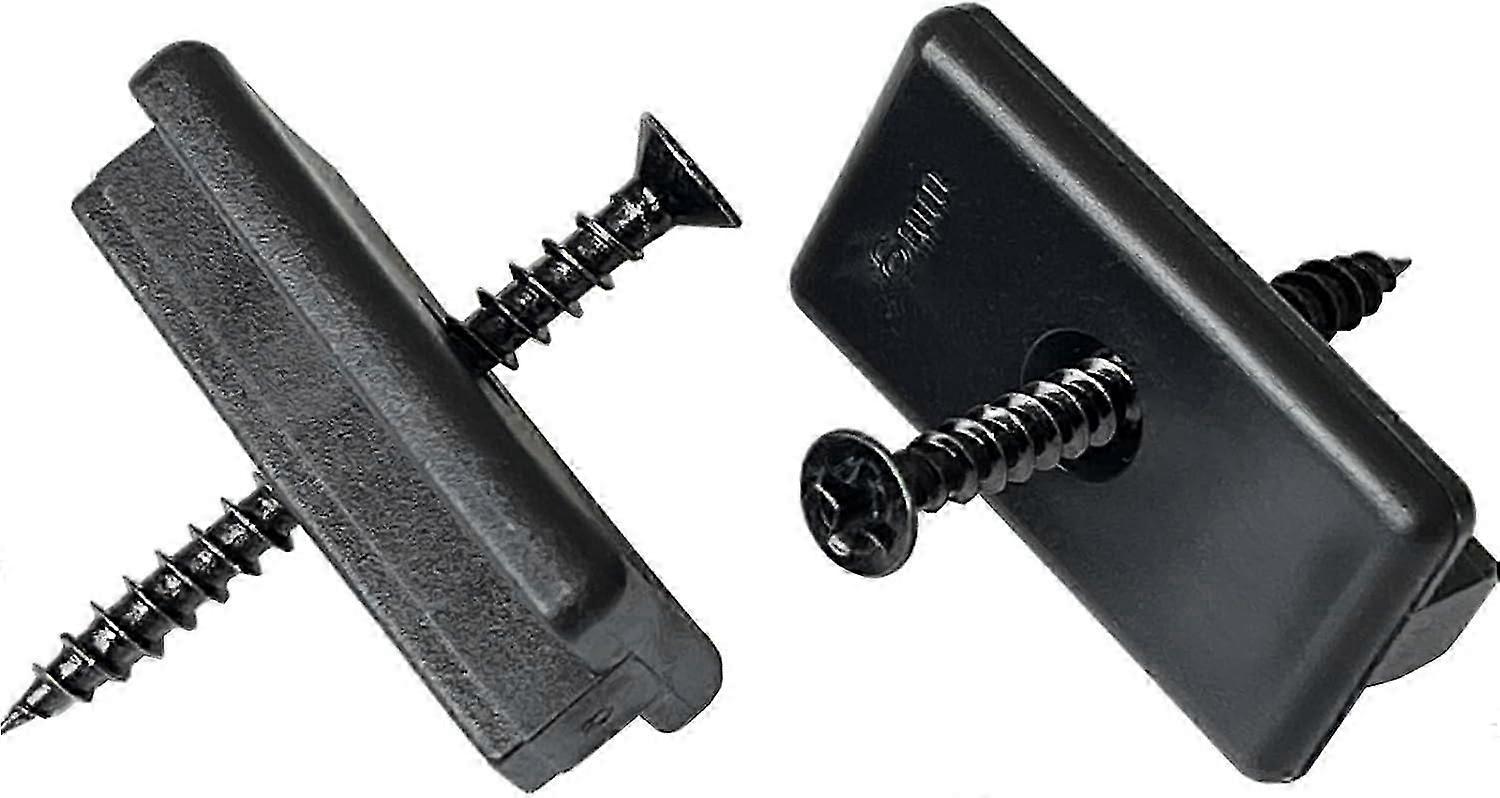 100 Pieces WPC Clips, 6mm Plastic Decking Clips for WPC/BPC Slats, Hidden Fixing with T-Clip + Screws (Black)