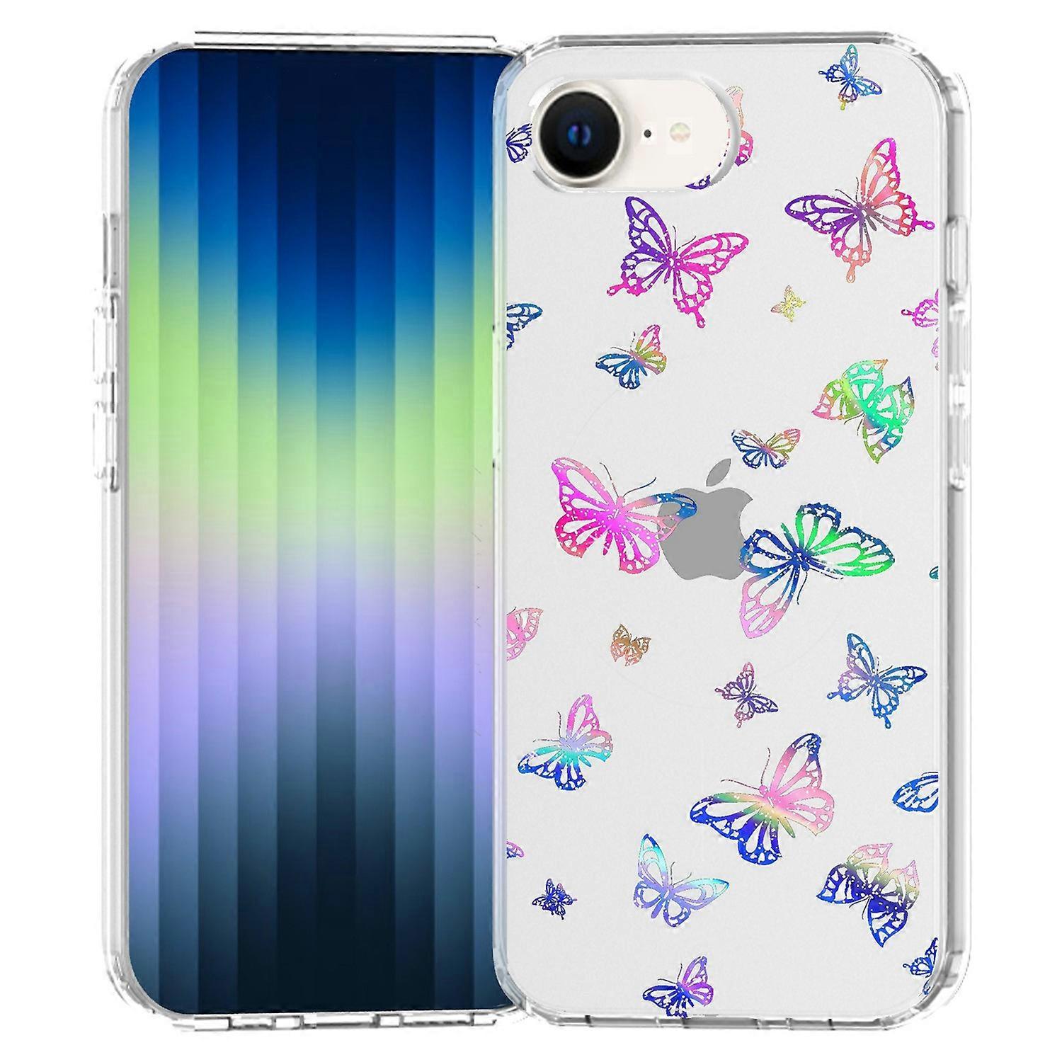 For iPhone 16e Case Laser Effect IMD PC+TPU Phone Back Cover