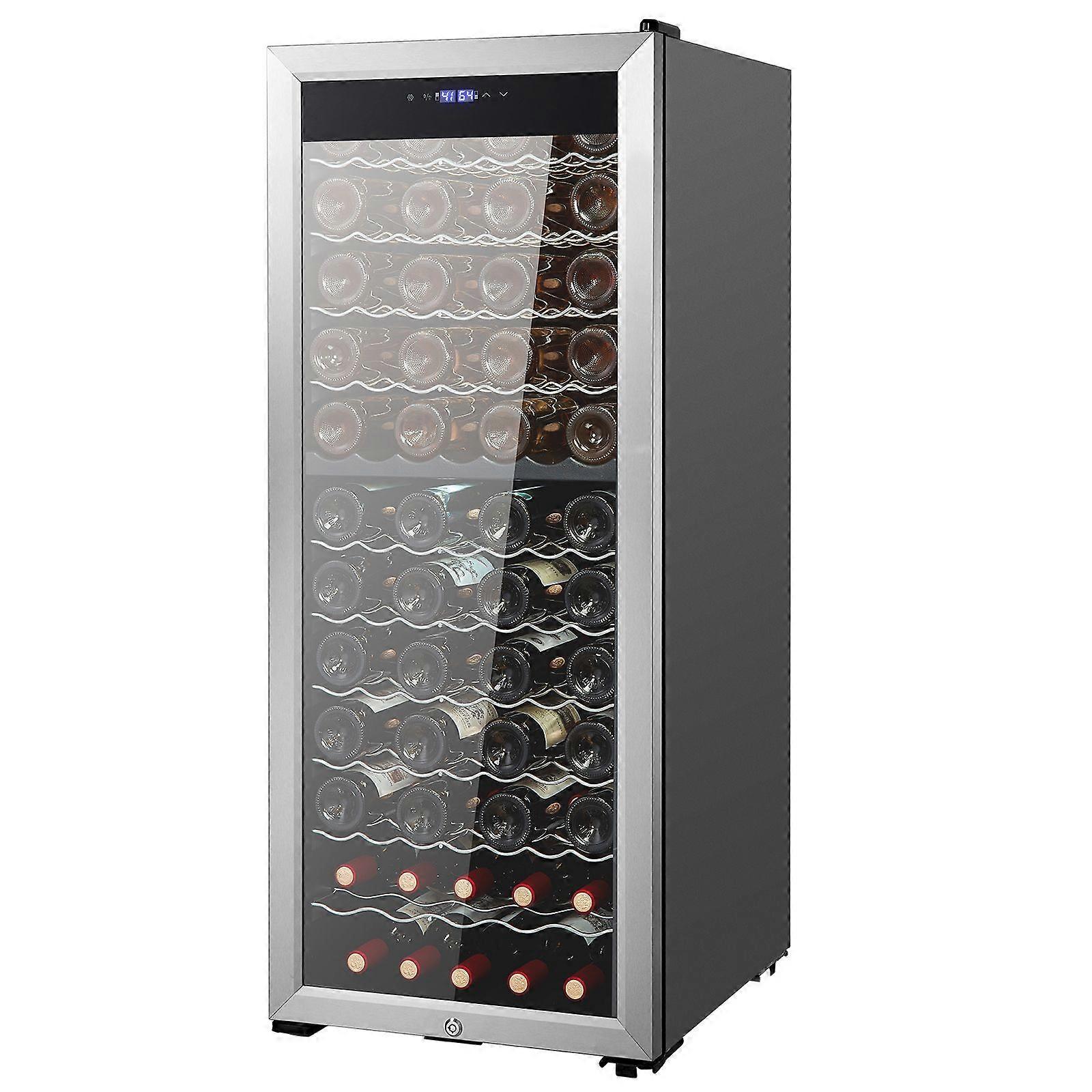 80-Bottle Wine Cooler, Dual Zone & Dual Temperature, Freestanding Refrigerator with Circulating Air-cooling and Digital Control